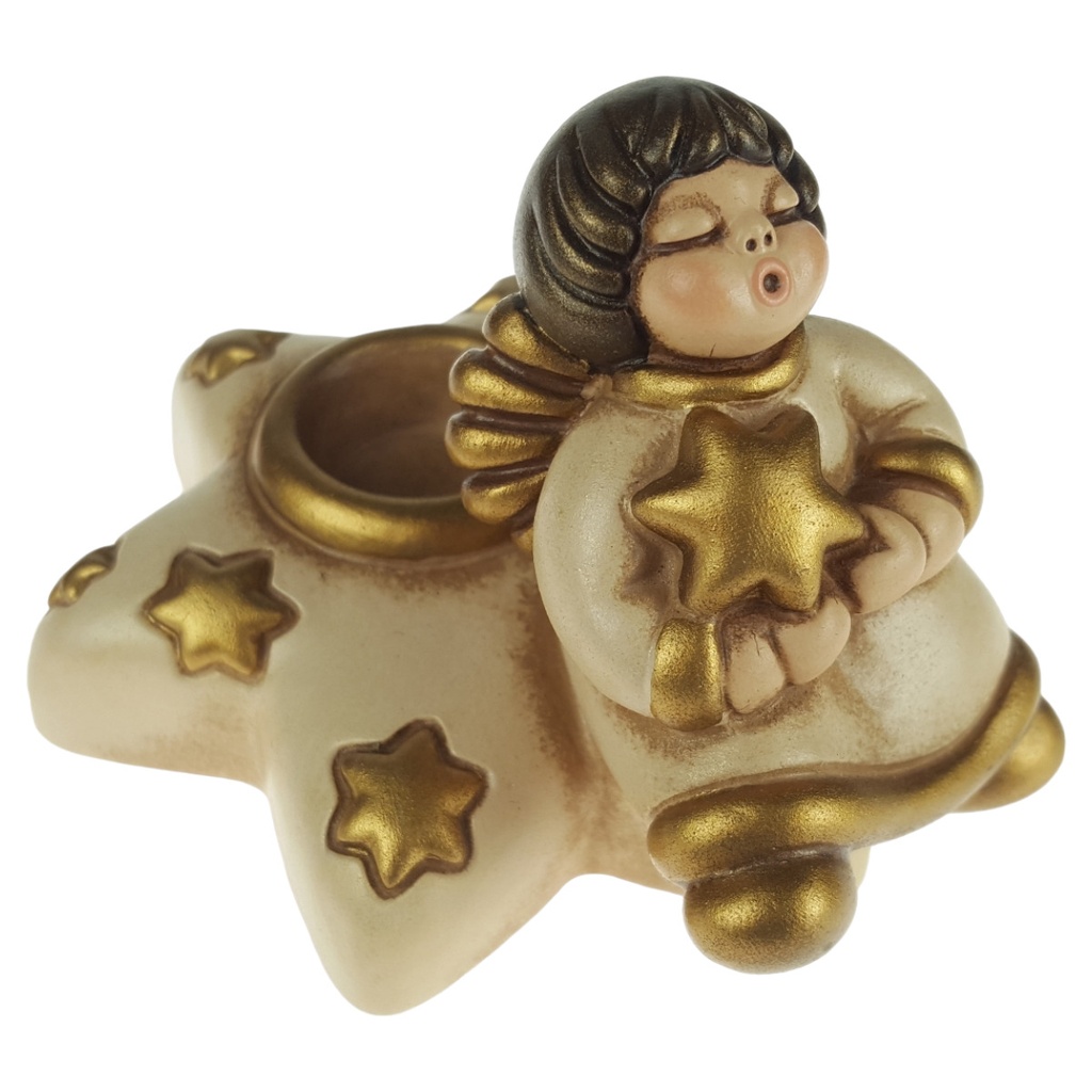 [458164825] Thun Keramik Figur Kerzenhalter Stern Engel H 6,9 cm