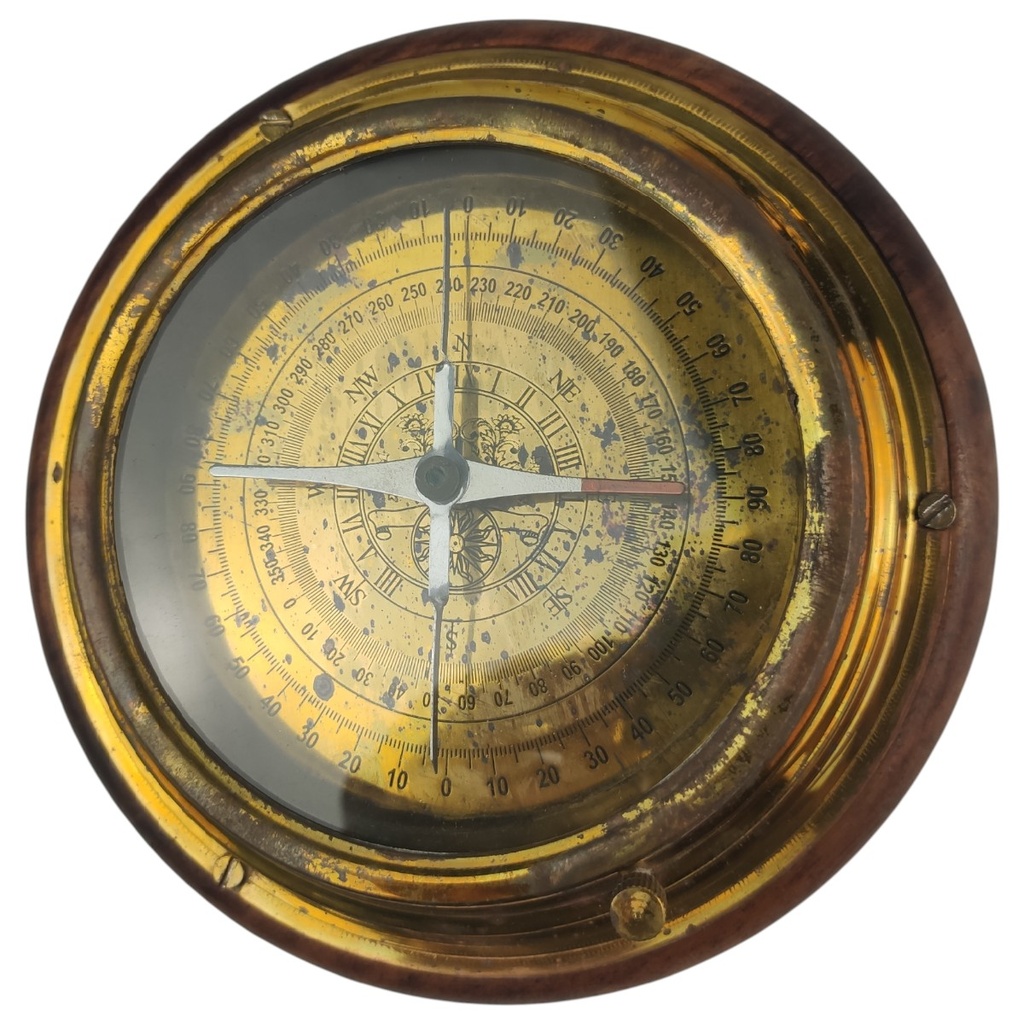 [458164851] Schiffskompass Bootskompass Kompass in XXL Maritime Dekoration im Antik-Look