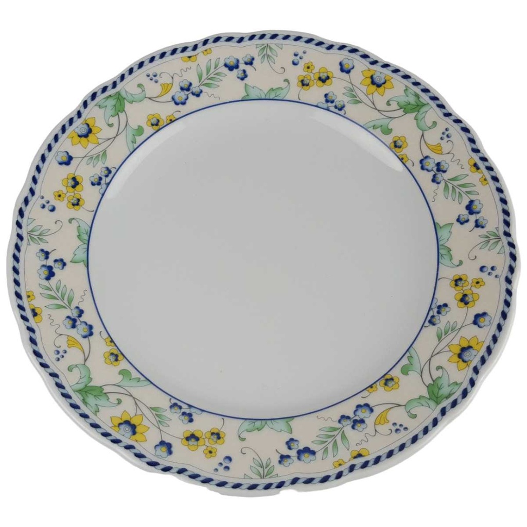 Kuchenteller Dessertteller 19,7 cm TCM Tchibo Ingres Weiss Marienbad Wiesenblume Blau gebraucht - gut