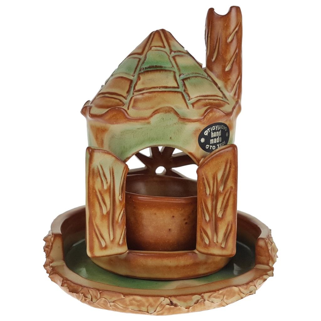 [458164932] Teelichthaus Dufthaus Lichthaus Leuchthaus Dufthäuschen Keramik H 15,4 cm