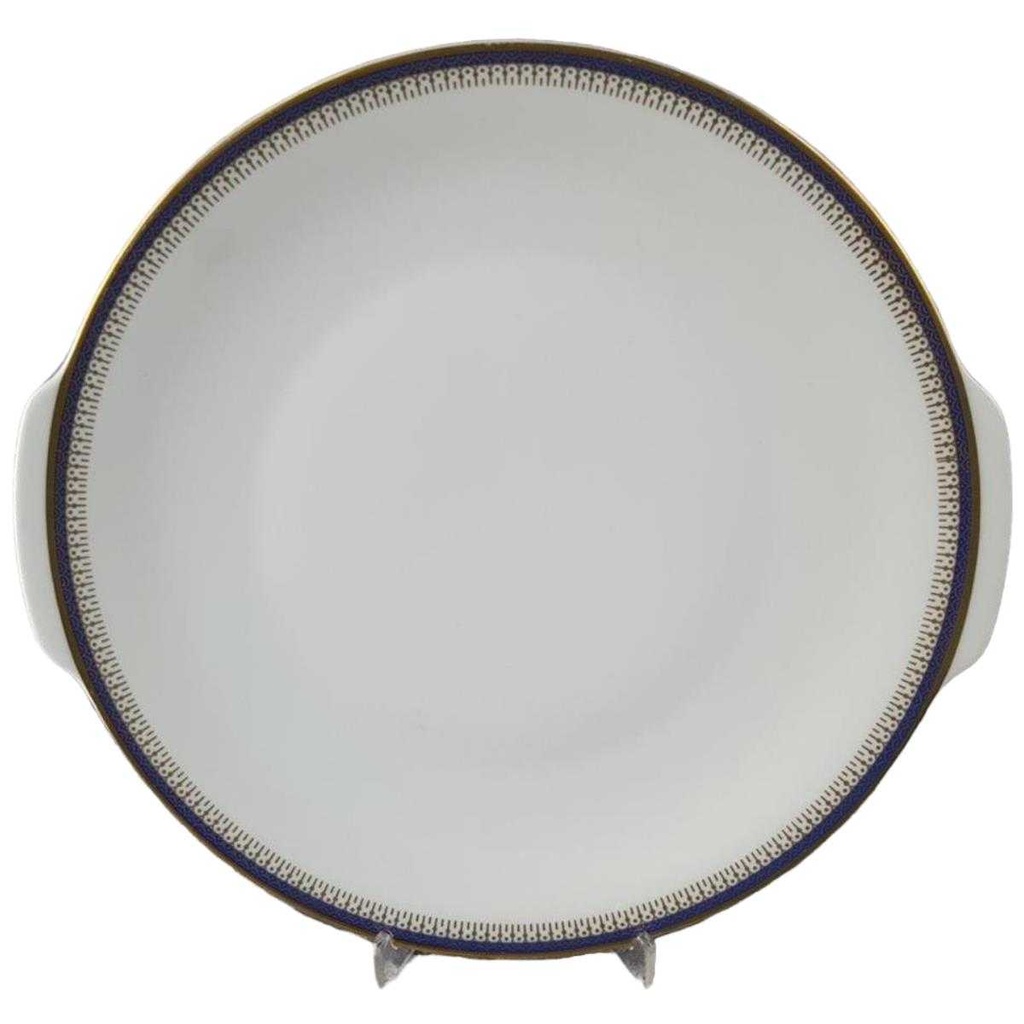 [45816496] Tortenplatte mit Griffen Tortenständer Seltmann Weiden Vohenstrauß Form 6397 Kobaltblau Gold Blau gebraucht - gut