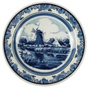 Wandteller Distel Holland Blauw Delfts Handpainted Windmühle D 24,3 cm