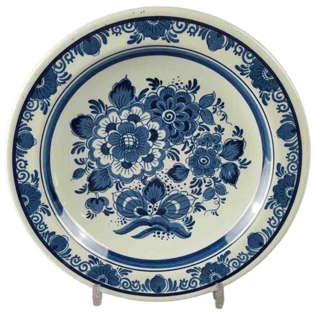 [45816511] Wandteller Distel Holland Blauw Delfts Handpainted Blumendekor D 24,5 cm