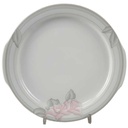 Dessertteller Kuchenplatte mit Henkeln Tortenplatte Tortenständer Eschenbach Valencia 1495 rosa Blumen gebraucht - gut