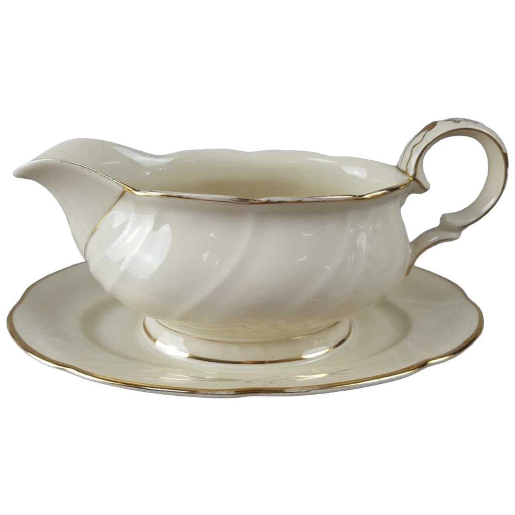 Sauciere mit Teller Golddekor 1tlg 0,35 L Eschenbach Elfenbein 05627 Beige gebraucht - gut