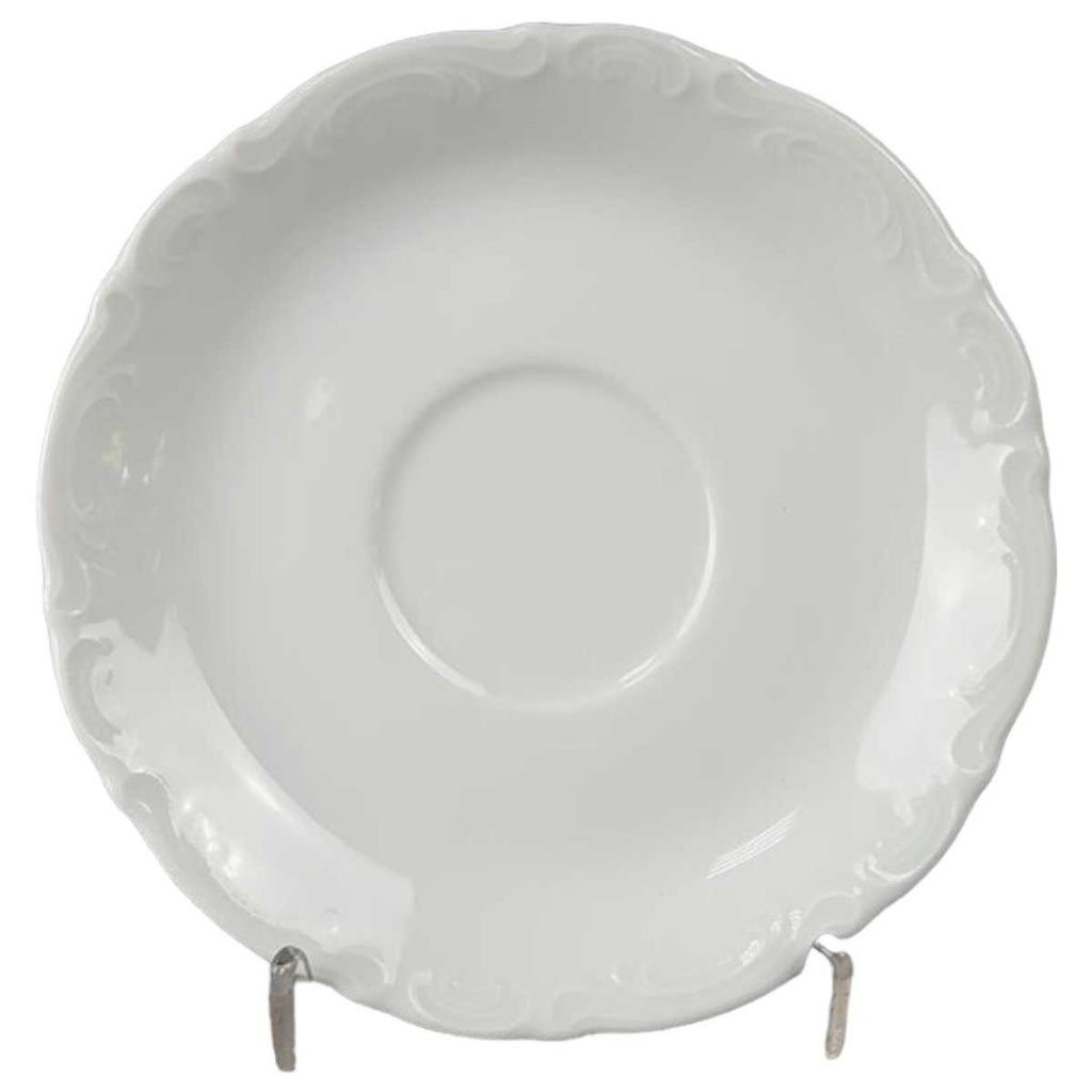 [45816575] Untertasse für Kaffee 14,7 cm Mitterteich Form 2000 Uni Weiß gebraucht - sehr gut