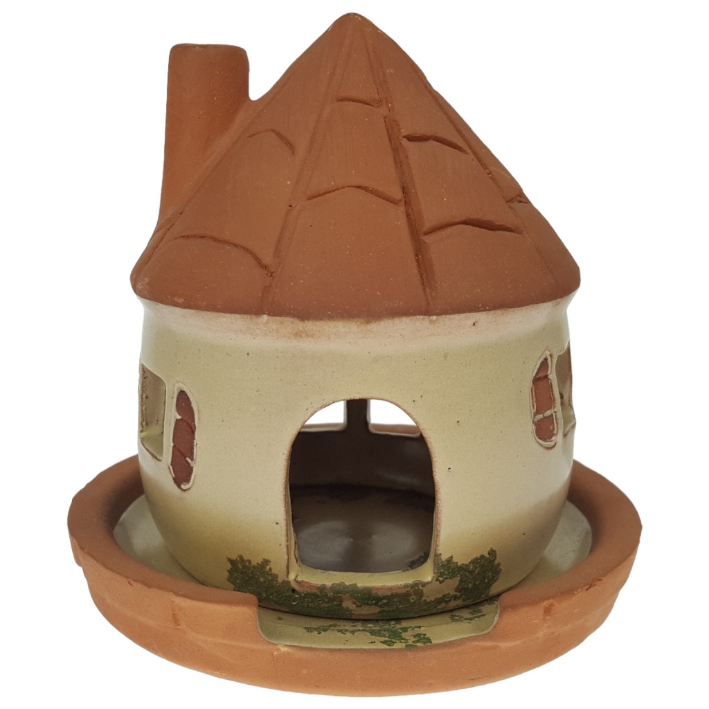 [458165941] Teelichthaus Dufthaus Lichthaus Leuchthaus Dufthäuschen Keramik H 12,7 cm