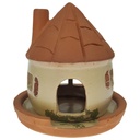 Teelichthaus Dufthaus Lichthaus Leuchthaus Dufthäuschen Keramik H 12,7 cm