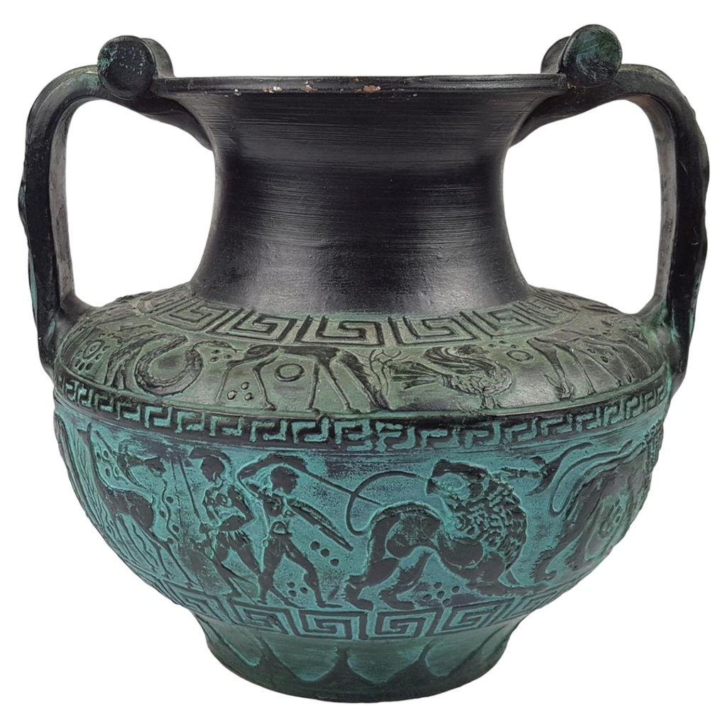 Henkelvase Blumenvase dekorative Vase Made in Greece Steinzeug