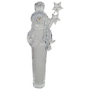 Kunstoff Kristalleffekt Figur Schneemann mit Sternen H 25,7 cm