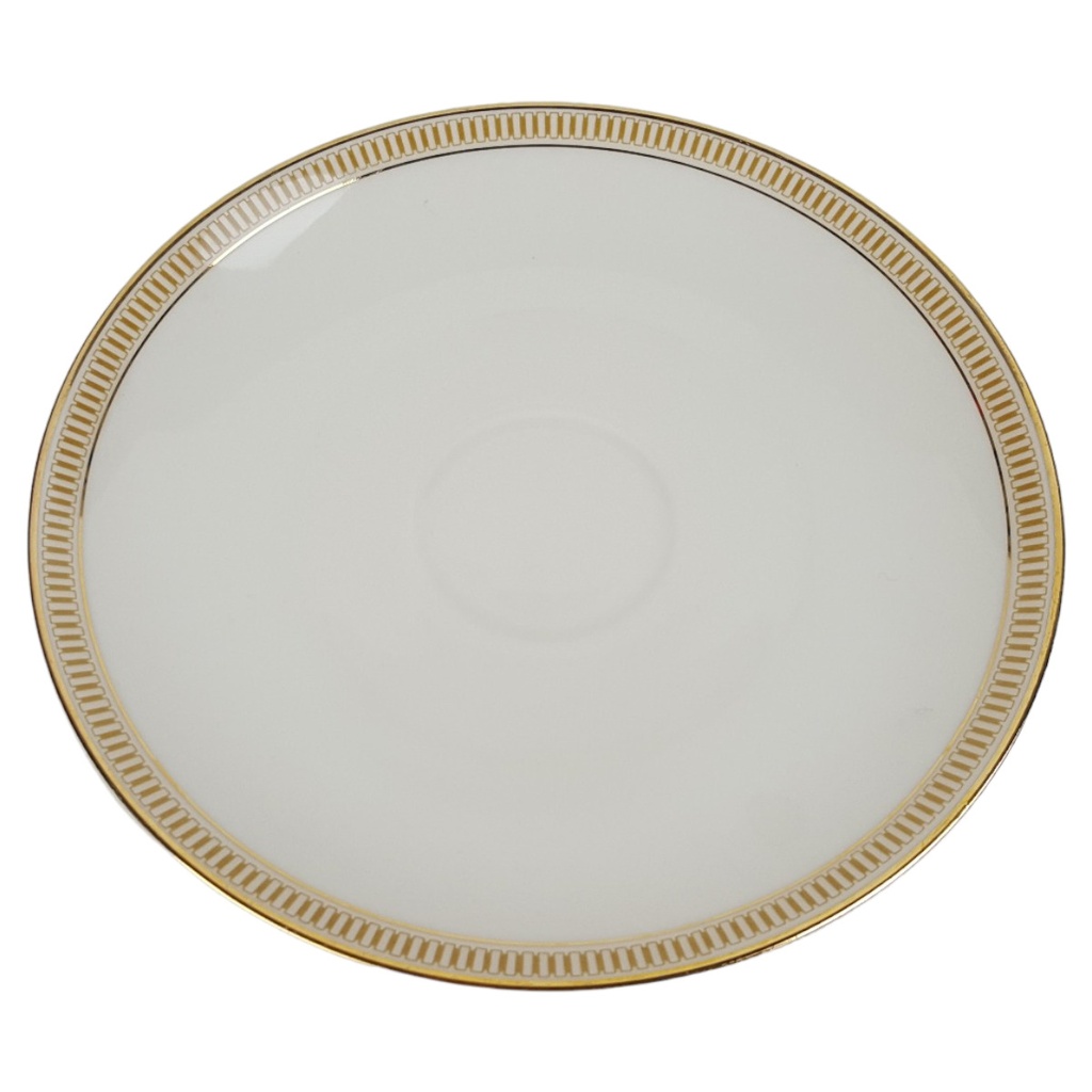 [458166056] Untertasse für Tee Goldrand 15,7 cm Hutschenreuther Golddekor Elfenbein gebraucht - gut