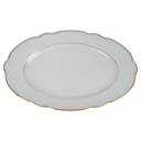 Winterling Marktleuthen Goldrand weiß Servierplatte Fleischplatte 33,9x23 cm