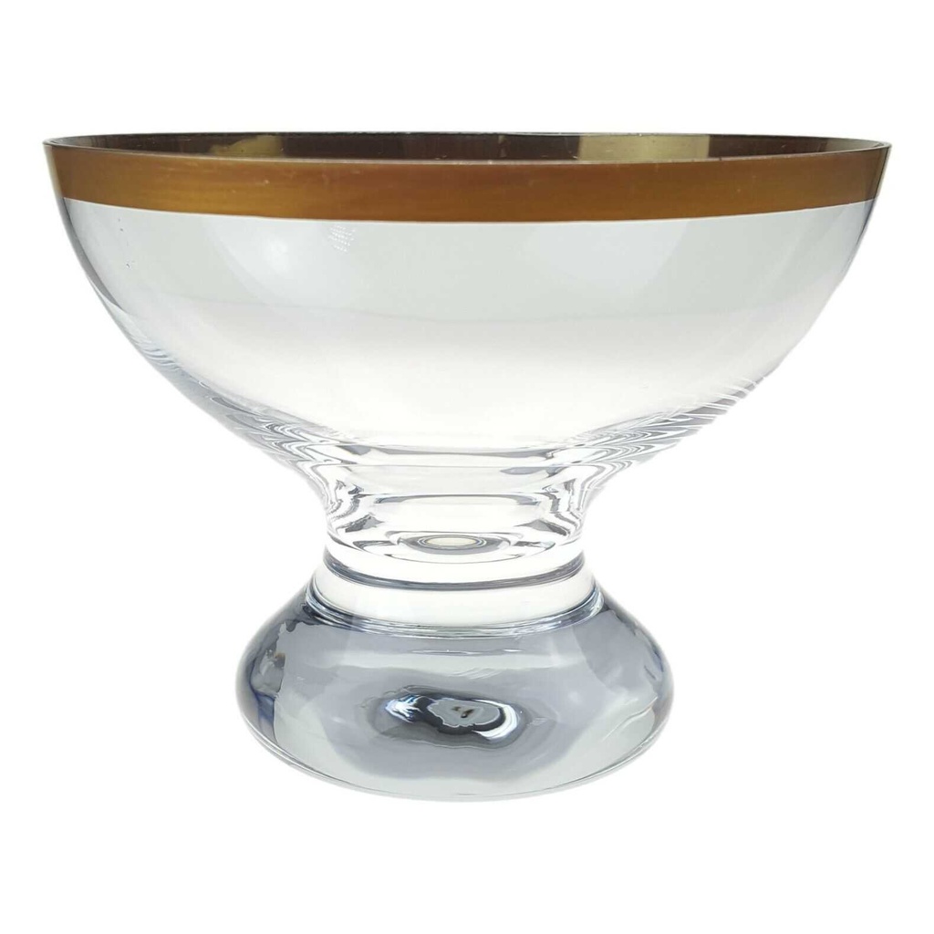 Dessertschale Sektschale Eisbecher Goldrand 10,4 cm Ingrid Glas Altdeutsch Pokal W.Germany gebraucht - sehr gut