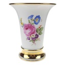 Tischvase Vase Blumenvase Trichtervase Golddekor 13,7 cm Meissen Blumenmalerei gebraucht - gut