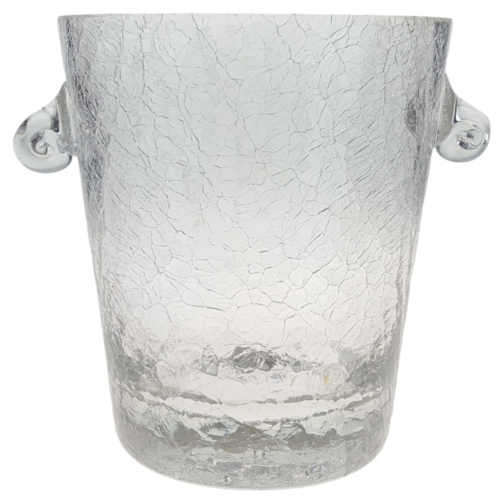 [458166224] Flaschenkühler Eiseimer klein Craquele Krakelee Glas Sprung-Optik