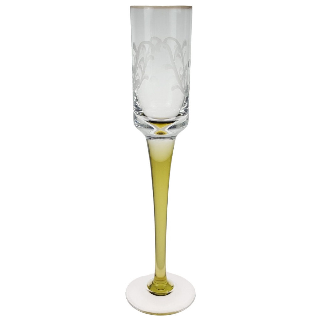 [458166250] kl. Sektglas Proseccoglas Champagnerglas am Grünen Stiel