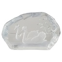 Briefbeschwerer Nybro Schweden glas Schwäne