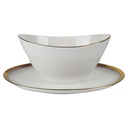 Sauciere 1tlg Seltmann Weiden Form 25475 grau gold Dekor gebraucht - gut