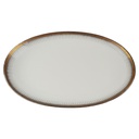 Servierplatte Fleischplatte 31,3x21,3 cm Seltmann Weiden Form 25475 grau gold Dekor gebraucht - gut