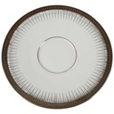 Untertasse für Kaffee 14,4 cm Seltmann Weiden Form 25475 grau gold Dekor gebraucht - akzeptabel
