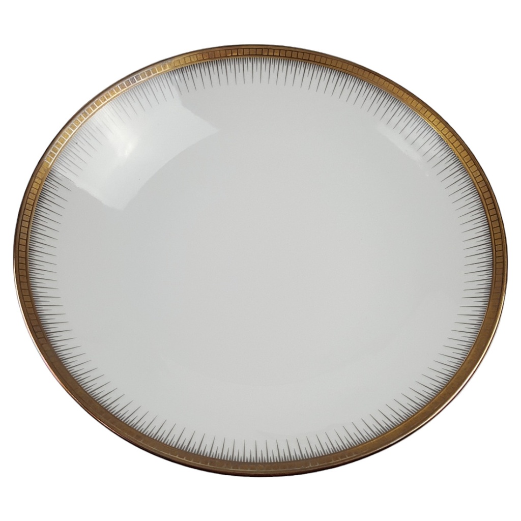 [458166273] Suppenteller 24,1 cm Seltmann Weiden Form 25475 grau gold Dekor gebraucht - gut