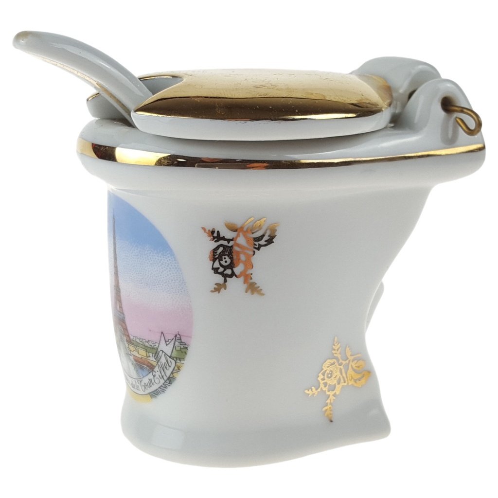 [458166283] Senftopf mit Löffel Limoges France gebraucht - gut