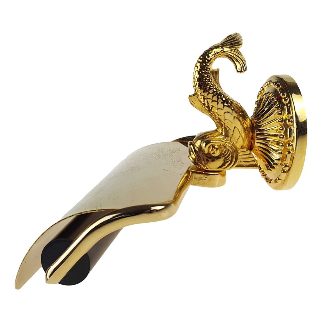 Toilettenpapierhalter Klopapierhalter Klorollenhalter Kunststoff Messing poliert Fisch