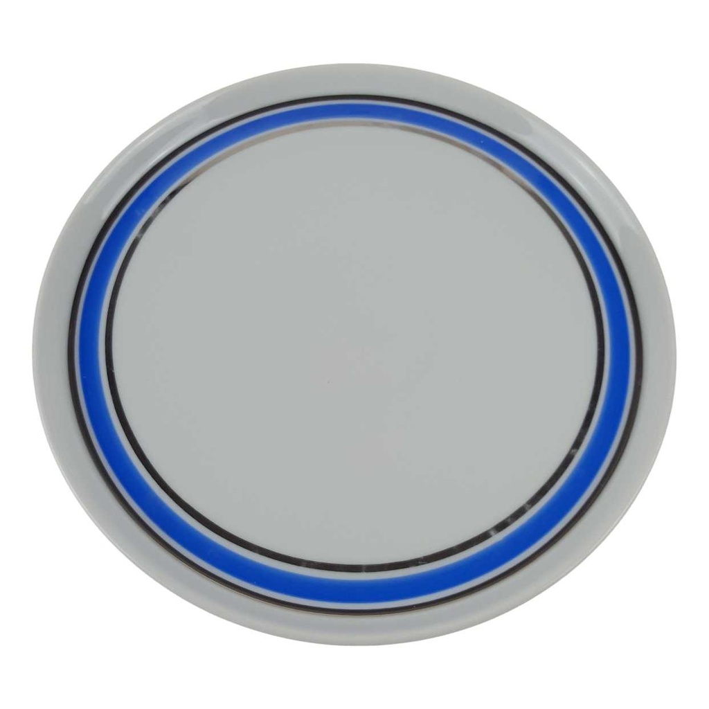 [458166298] Kuchenteller Dessertteller 18,9 cm Seltmann Weiden Vohenstrauß Platinrand blau gebraucht - gut