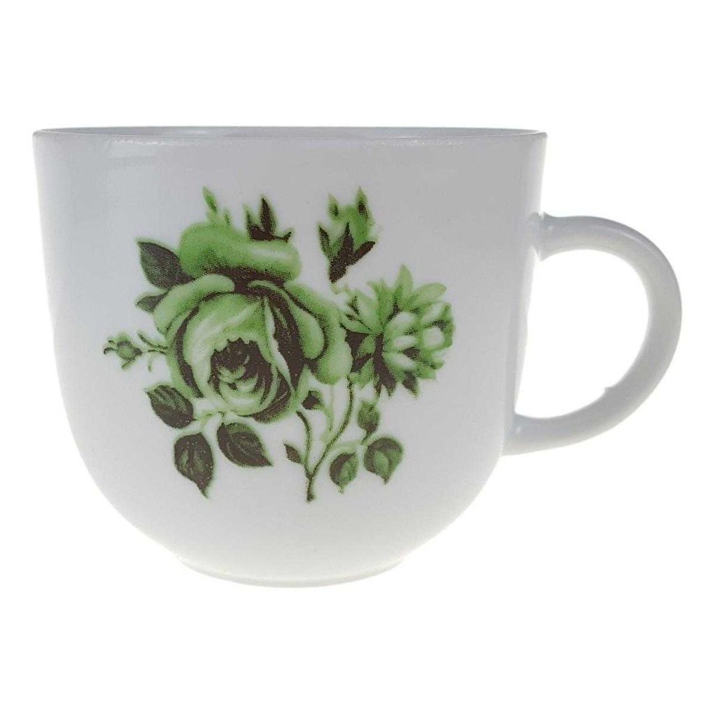 [458166307] Kaffeetasse 0,15 L Tirschenreuth grüne Blumen gebraucht - sehr gut