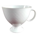 Kaffeetasse Tasse Goldrand AK Kaiser Porzellan Form 40 Reliefdekor Weiß gebraucht - akzeptabel
