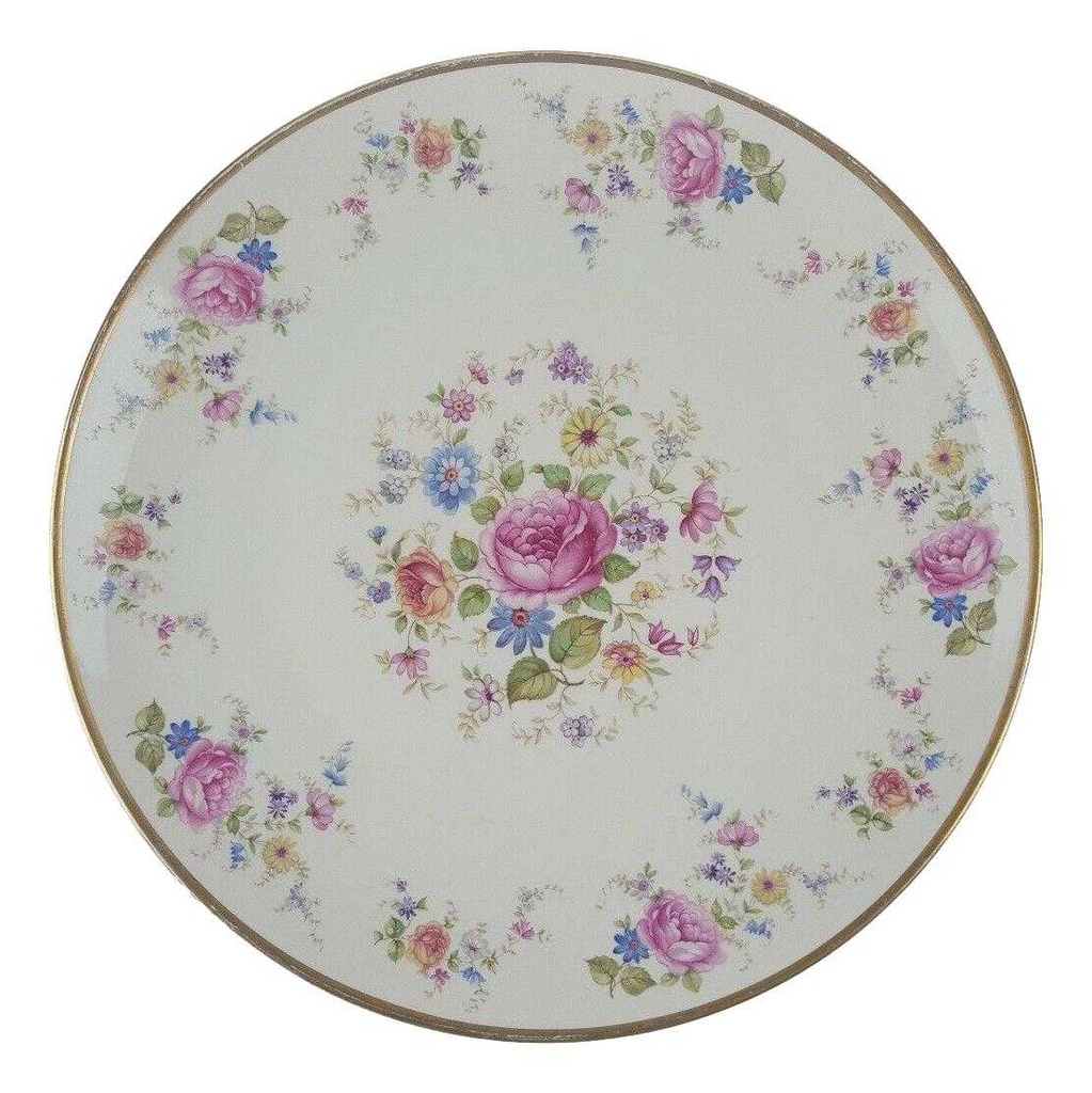 [458166359] Servierplatte Teller 32 cm Thomas Porzellan Ivory Blumendekor Blumen gebraucht - gut