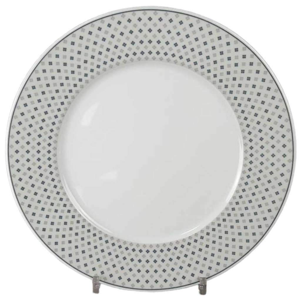 [45816640] Speiseteller Essteller 27,2 cm TCM Tchibo blau grau Rautendekor gebraucht - gut