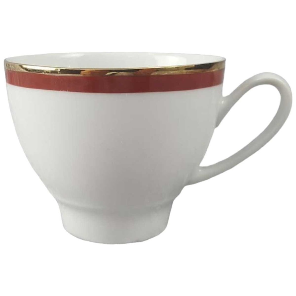 [45816650] Kaffeetasse Tasse Seltmann Weiden Vohenstrauß rot gold Rand gebraucht - gut