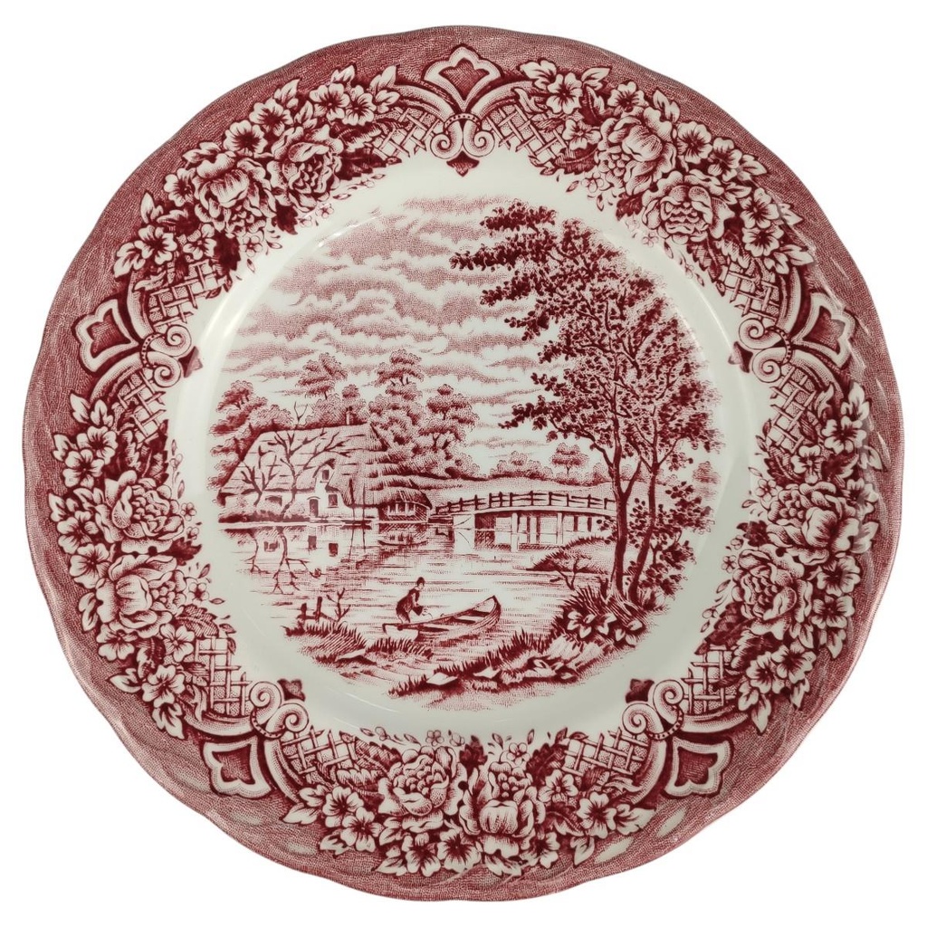 [45816660] Kuchenteller 20,2 cm Grindley Homeland Rot gebraucht - gut