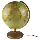 Globus 43 cm JRO Verlag München 12 mit Beleuchtung Messingfuß