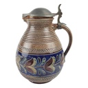 Krug mit Zinndeckel 1,7 L gebraucht - sehr gut