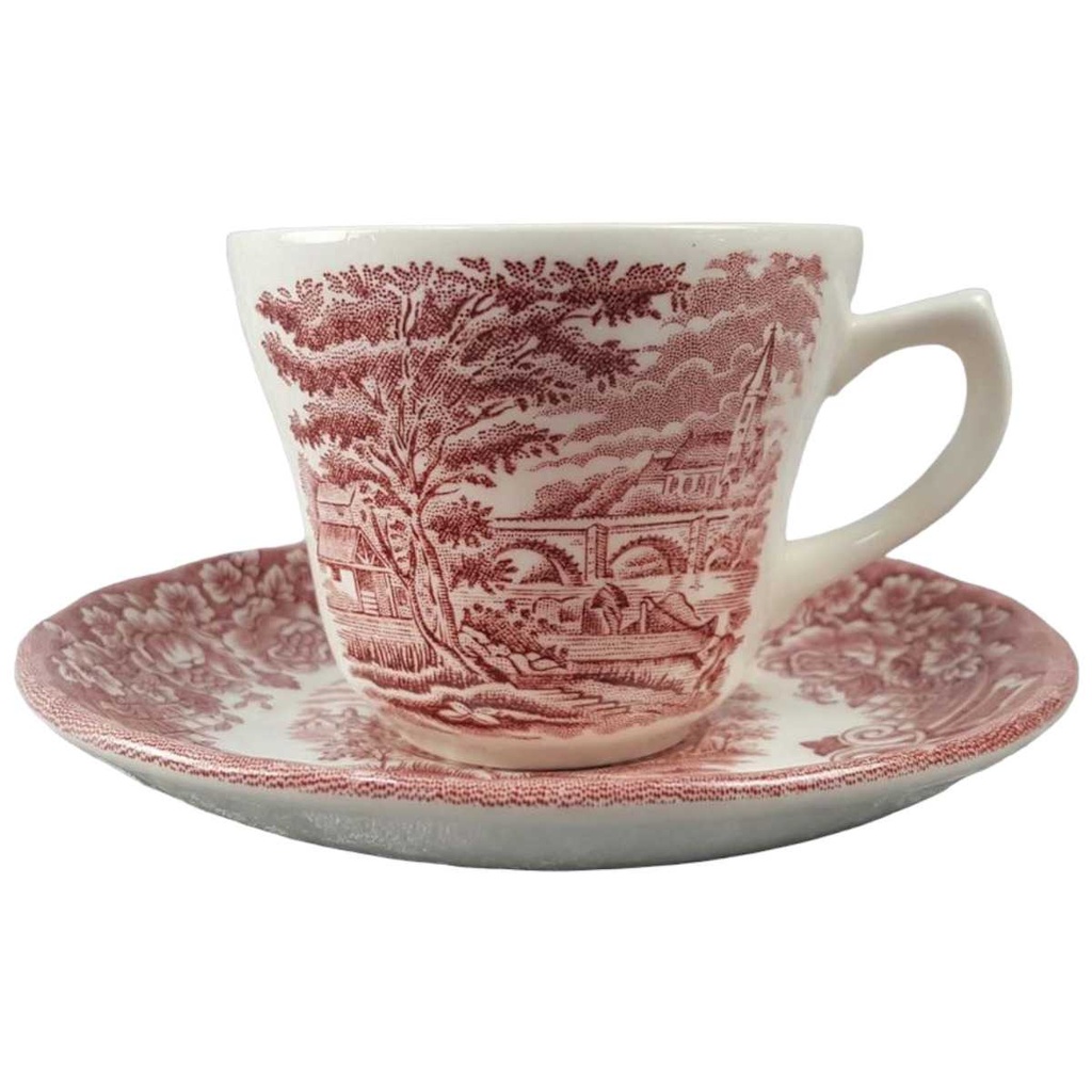 Kaffeetasse mit Untertasse Tasse Grindley Homeland Rot gebraucht - akzeptabel