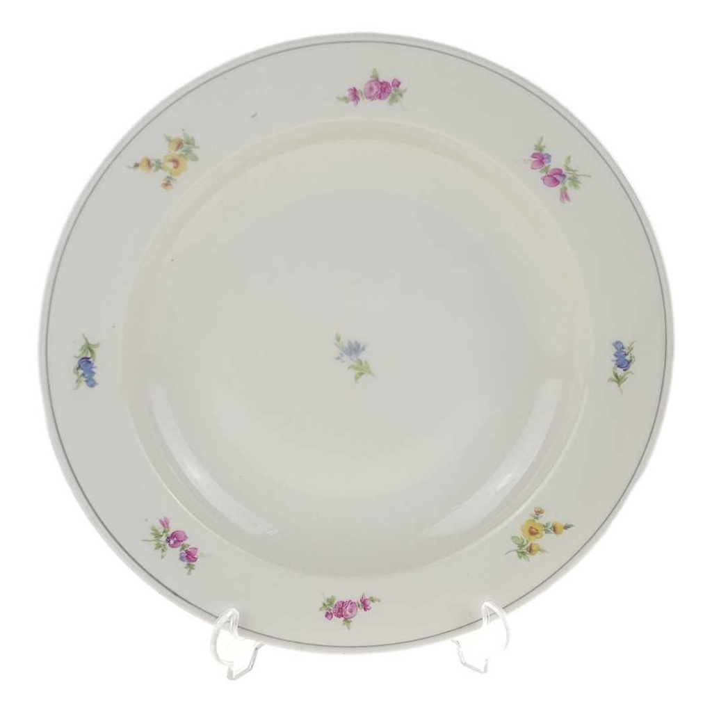 Suppenteller 24,2 cm Tielsch Altwasser Streublume elfenbein Blumen gebraucht - akzeptabel