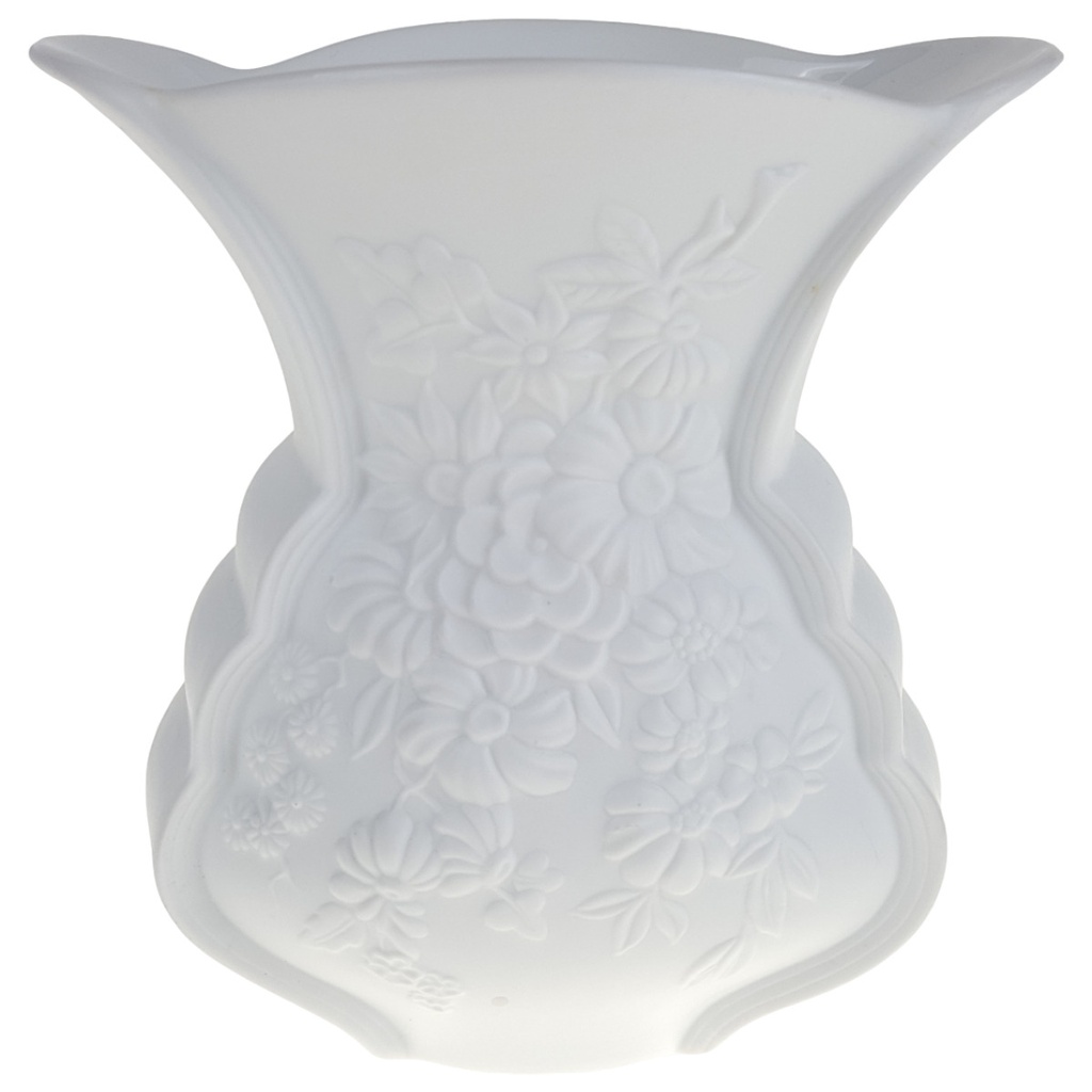 [458166819] Vase Blumenvase 14,3 cm AK Kaiser Blumendekor Weiß Blumen gebraucht - gut