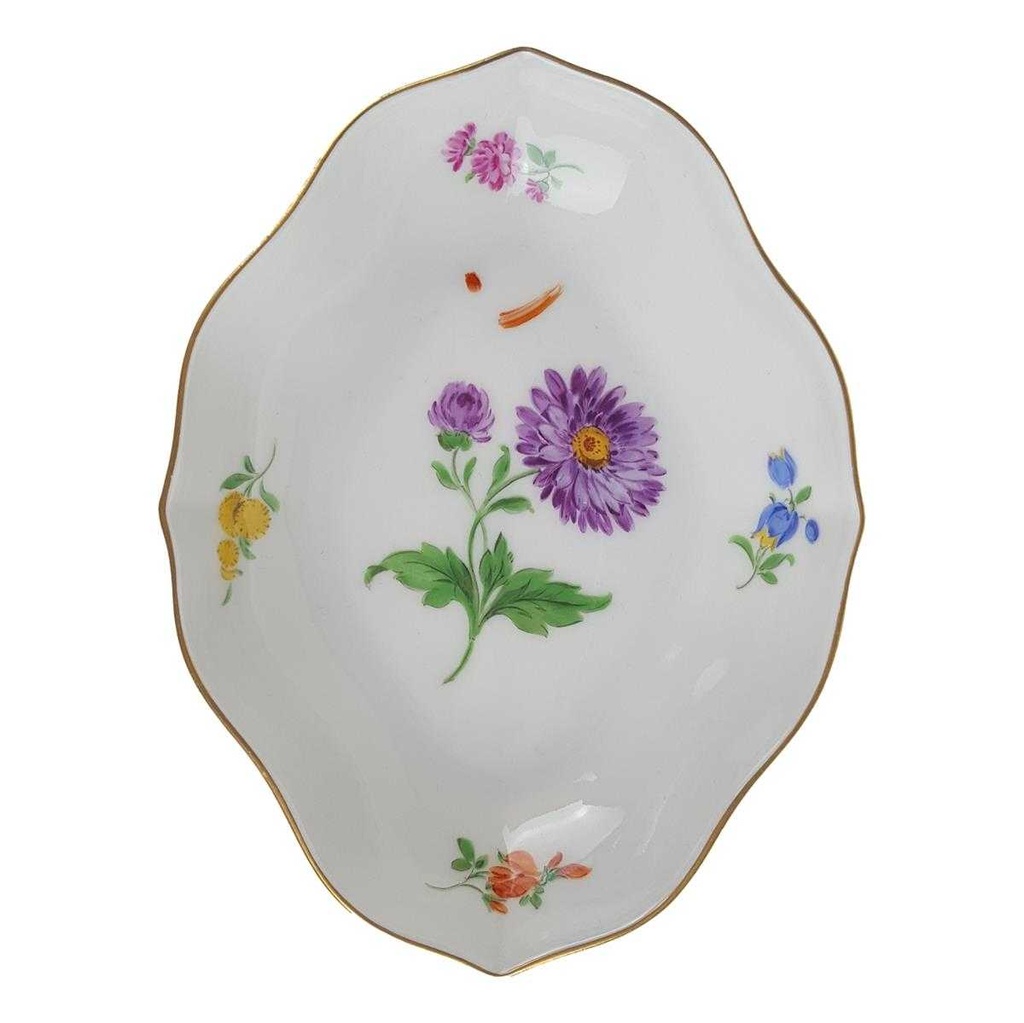 [458166820] Schale Schälchen klein Meissen bunte Blumen I. Wahl gebraucht - sehr gut