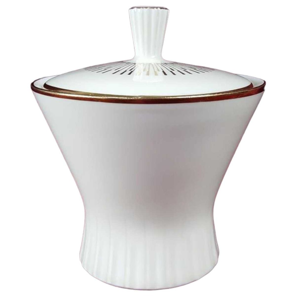 [45816685] Zuckerdose Goldrand Zeh Scherzer 1403 Relief Elfenbein Beige gebraucht - sehr gut