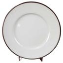 Kuchenteller Dessertteller Frühstücksteller 19,2 cm Winterling Kirchenlamitz weiß mit Silberrand und Rillen gebraucht - gut