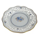 Durchbruchteller Goldrand Durchbrucharbeit 12,5 cm Schumann Arzberg Blumendekor blaue Blume Blumen gebraucht - sehr gut
