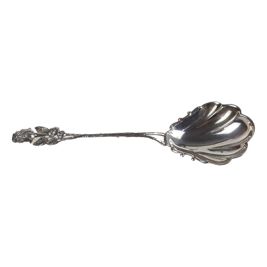 [458167155] Kandiszuckerlöffel Löffel mit Stempel L 16 B 5,3 Christoph Widmann Hildesheimer Rose Silber 835 835er gebraucht-gut