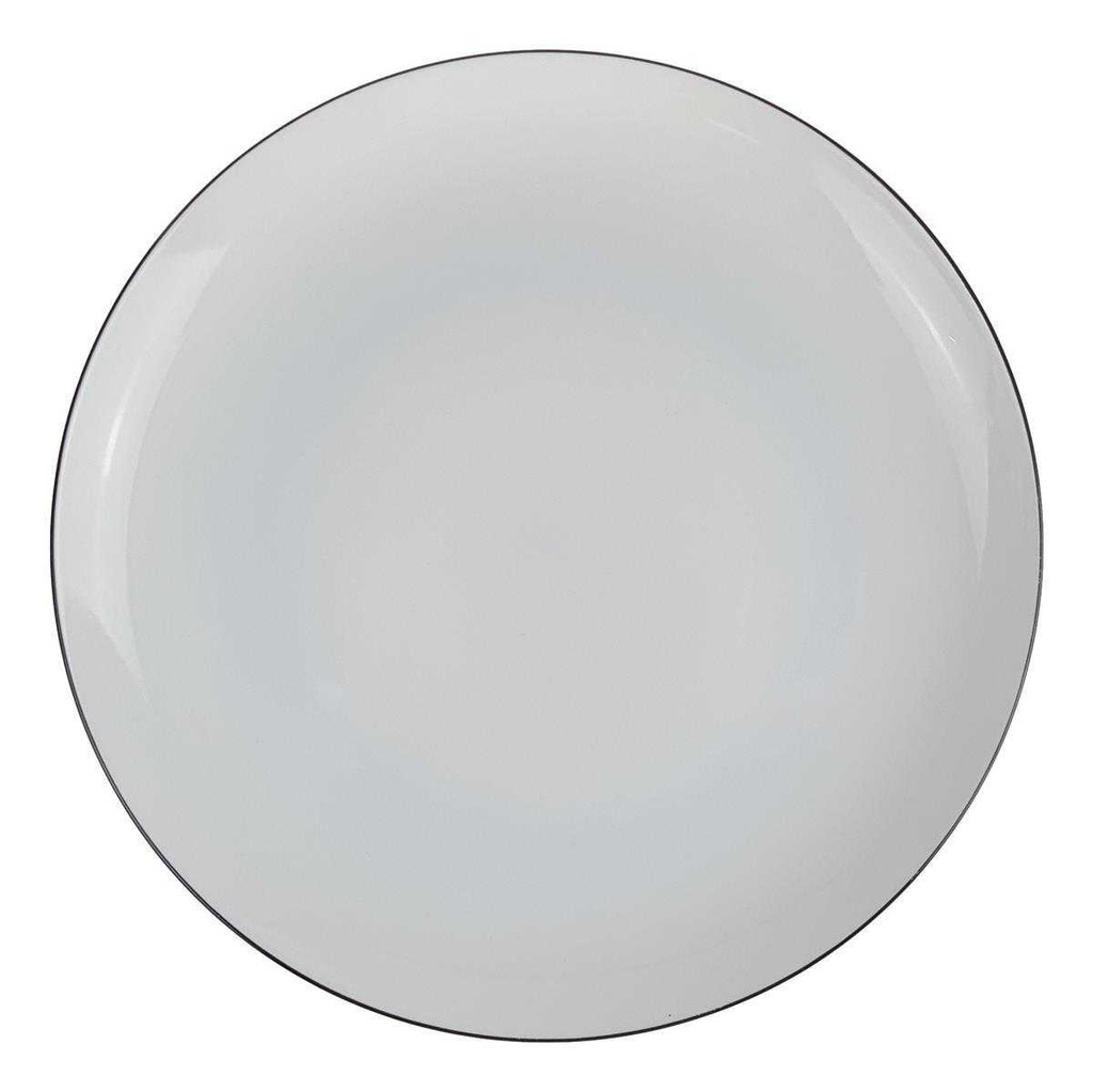 [458167191] Speiseteller Essteller 24,6 cm Karolina Schwarzer Rand gebraucht - gut