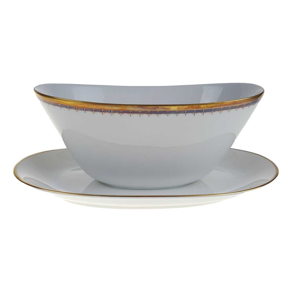 [458167196] Sauciere Goldrand 1tlg 0,45 L PMR Jaeger & Co Bavaria Blau Gold gebraucht - sehr gut