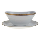 Sauciere Goldrand 1tlg 0,45 L PMR Jaeger & Co Bavaria Blau Gold gebraucht - sehr gut