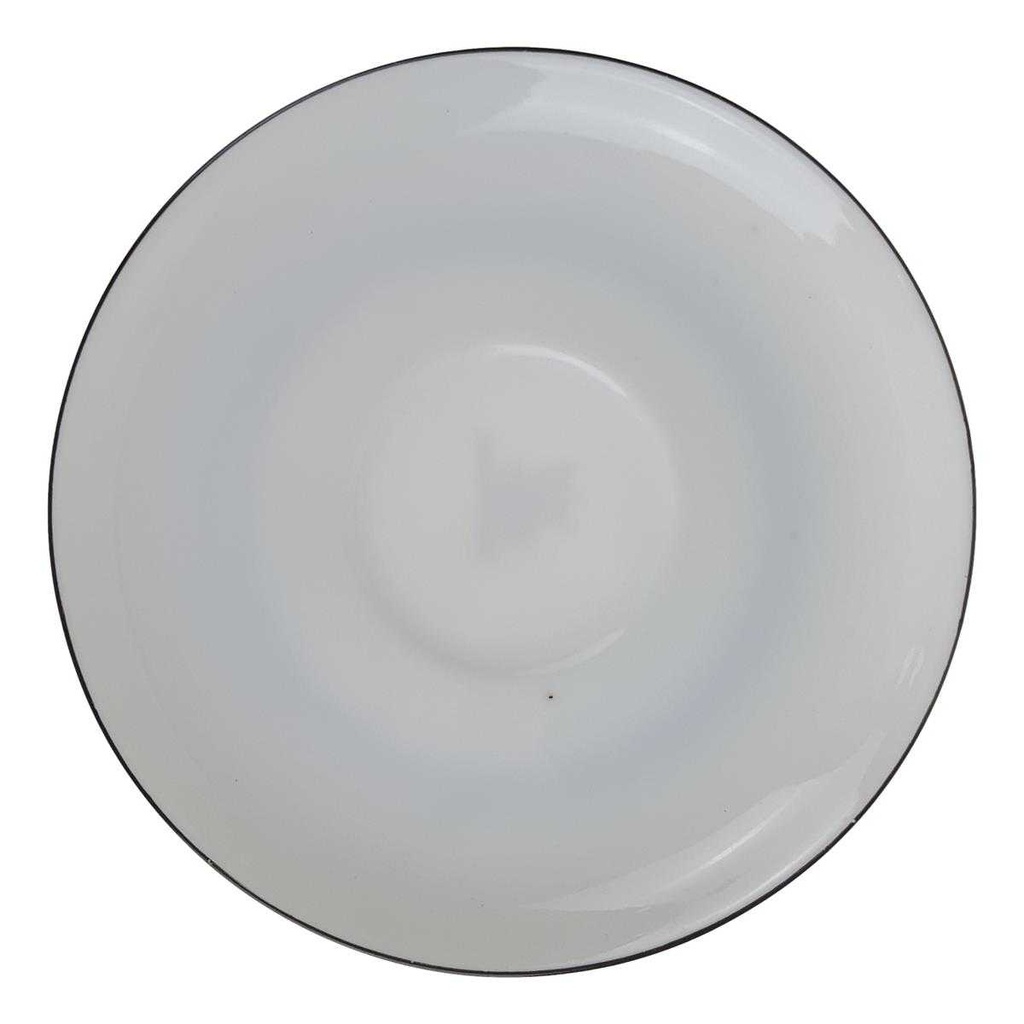 [458167203] Untertasse für Kaffee 13,8 cm Karolina Schwarzer Rand gebraucht - gut