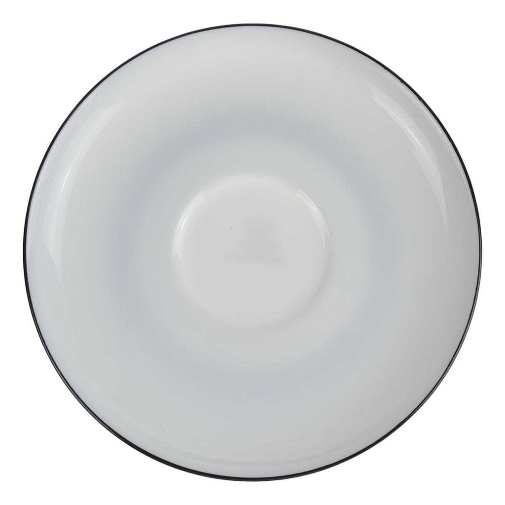 [458167205] Untertasse für Tee 15,4 cm Karolina Schwarzer Rand gebraucht - gut