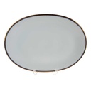 Servierplatte Fleischplatte Goldrand 37,1x26,5 cm PMR Jaeger & Co Bavaria Blau Gold Dekor gebraucht - gut